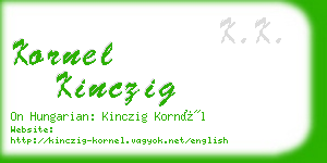 kornel kinczig business card